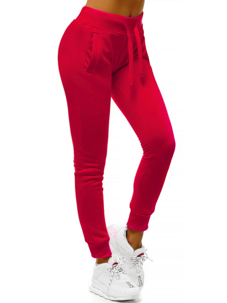 Spodnie dresowe damskie ciemno-czerwone OZONEE JS/CK01/59