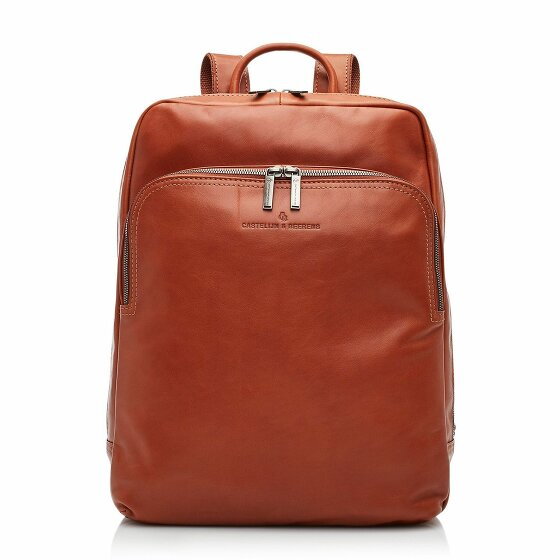Castelijn & Beerens Skórzany plecak Firenze RFID z przegrodą na laptopa 41 cm lightbrown