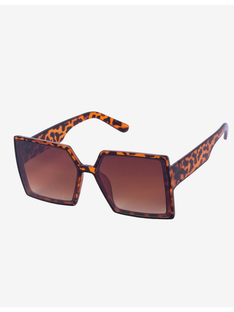 Kwadratowe okulary przeciwsłoneczne damskie Shelovet brązowe