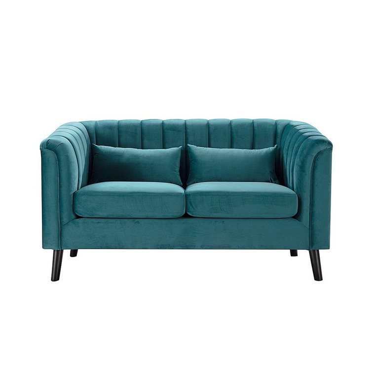 Sofa 2-osobowa DEKORIA Meriva Velvet, niebieska, 156,5x83,5x88 cm