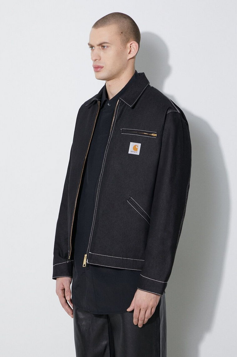 Carhartt WIP kurtka jeansowa OG Detroit Jacket męska kolor czarny przejściowa oversize I033039.8901