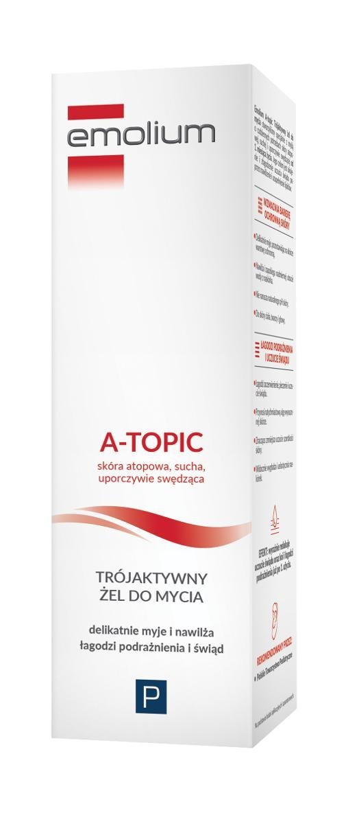 Emolium, A-Topic, trójaktywny żel do mycia, 200 ml