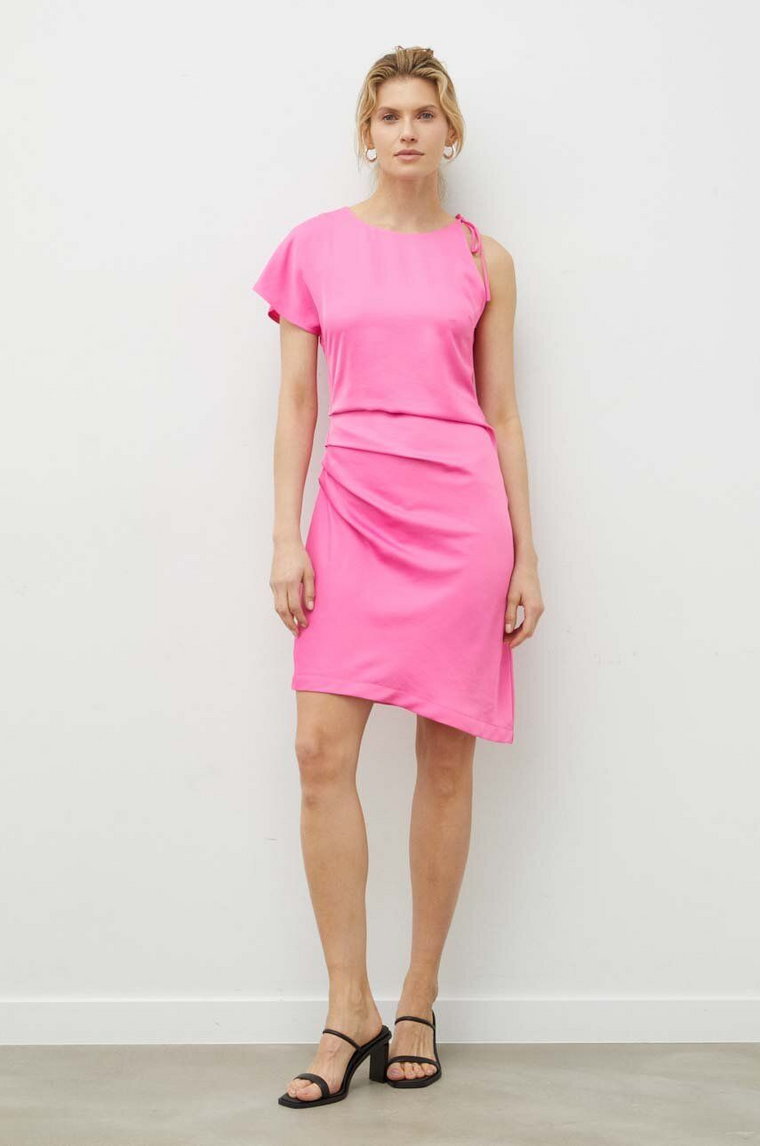 2NDDAY sukienka 2ND Calee - Satin Daze kolor różowy mini prosta 2242126218