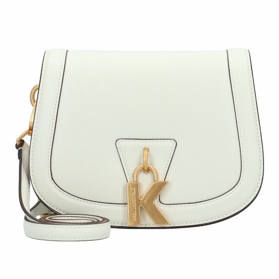 Karl Lagerfeld Lock Torba na ramię Skórzany 21 cm off white