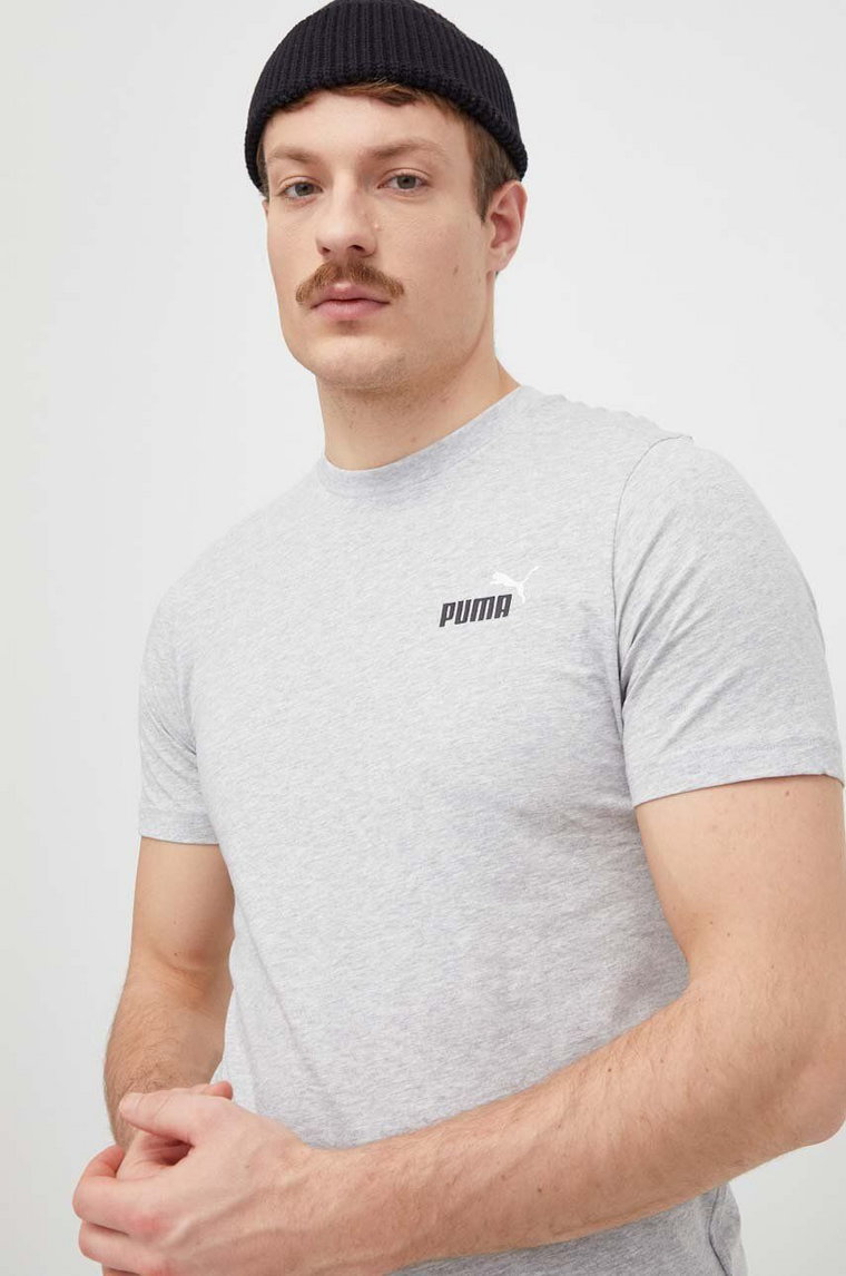 Puma t-shirt bawełniany męski kolor szary melanżowy 674470