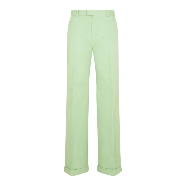 Zielone Bawełniane Spodnie Aw22 Bottega Veneta