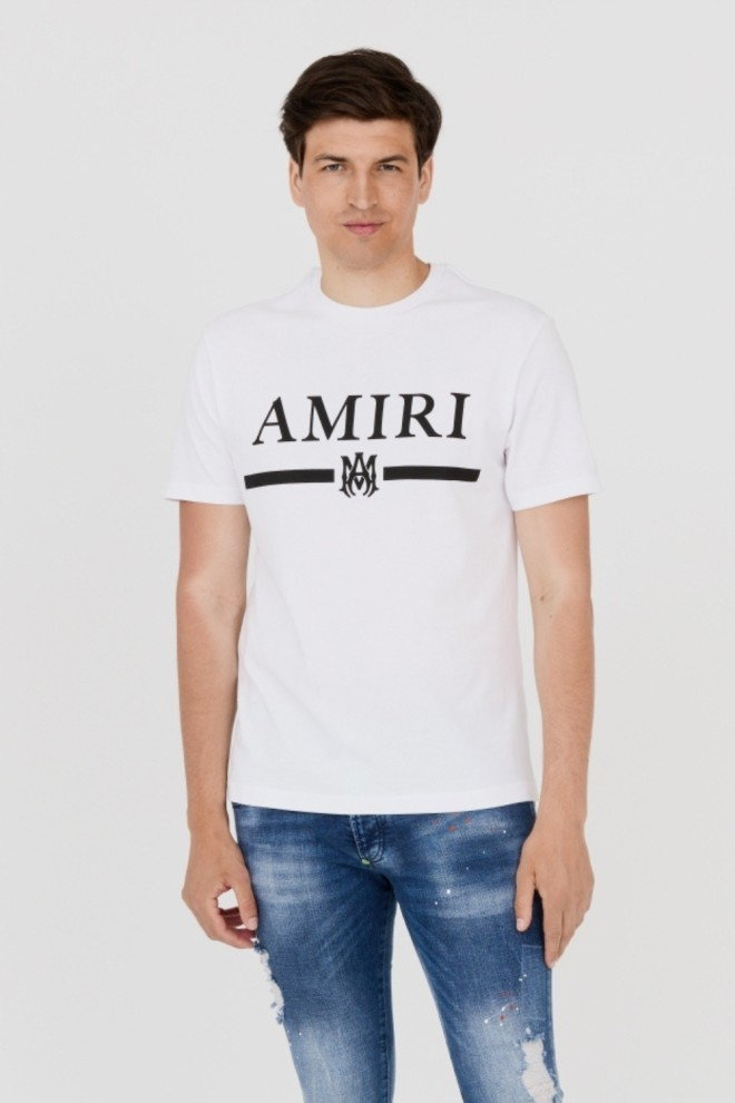 AMIRI T-shirt męski biały z podkreślonym logo