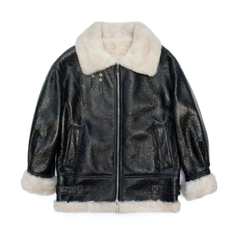 SUI Merino Lambskin Shearling Jacket Dark Green Just Things we Like