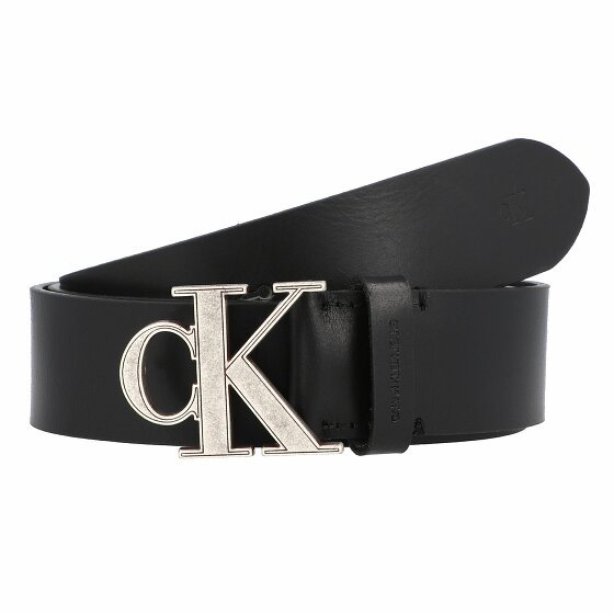 Calvin Klein Jeans Skórzany pasek z monogramem black 80 cm