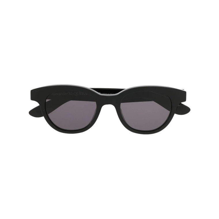 Czarne Okulary Wayfarer z Szarymi Soczewkami Alexander McQueen