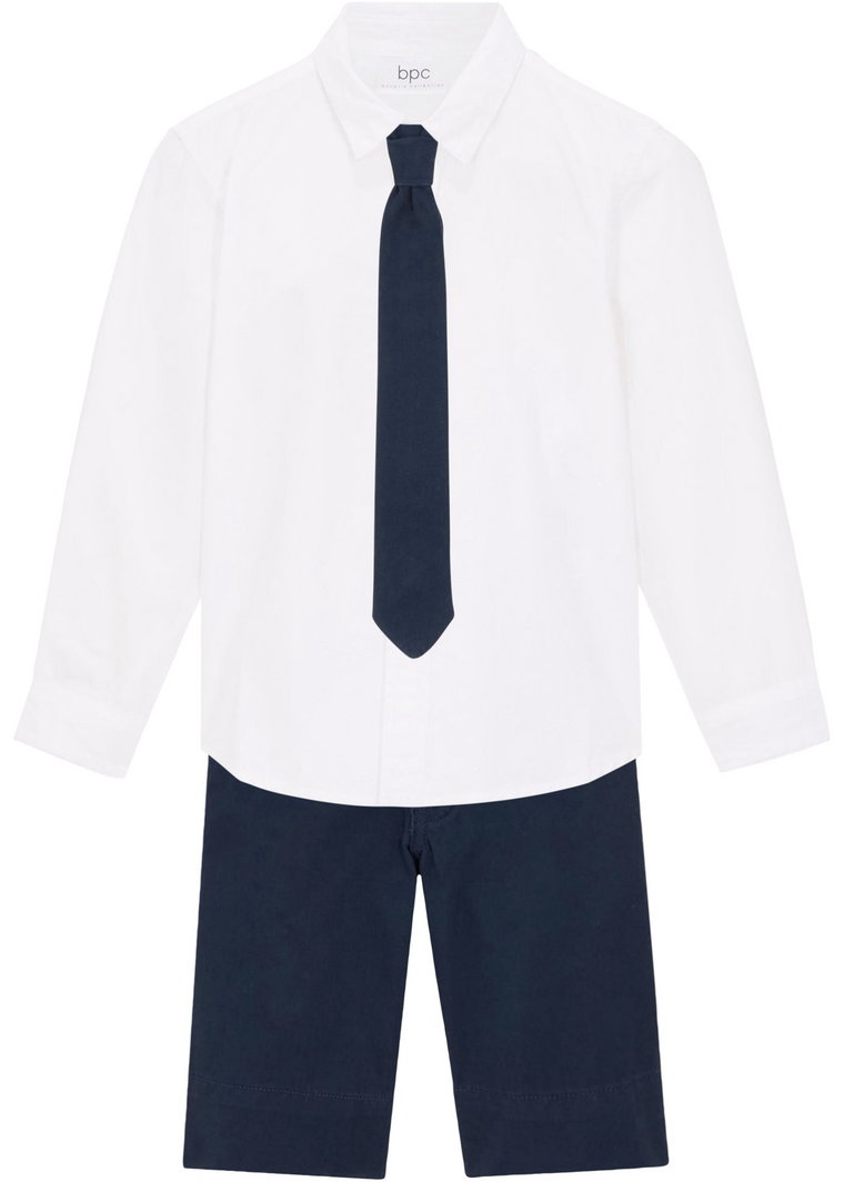 Koszula chłopięca + krótkie spodnie + krawat (3 części)