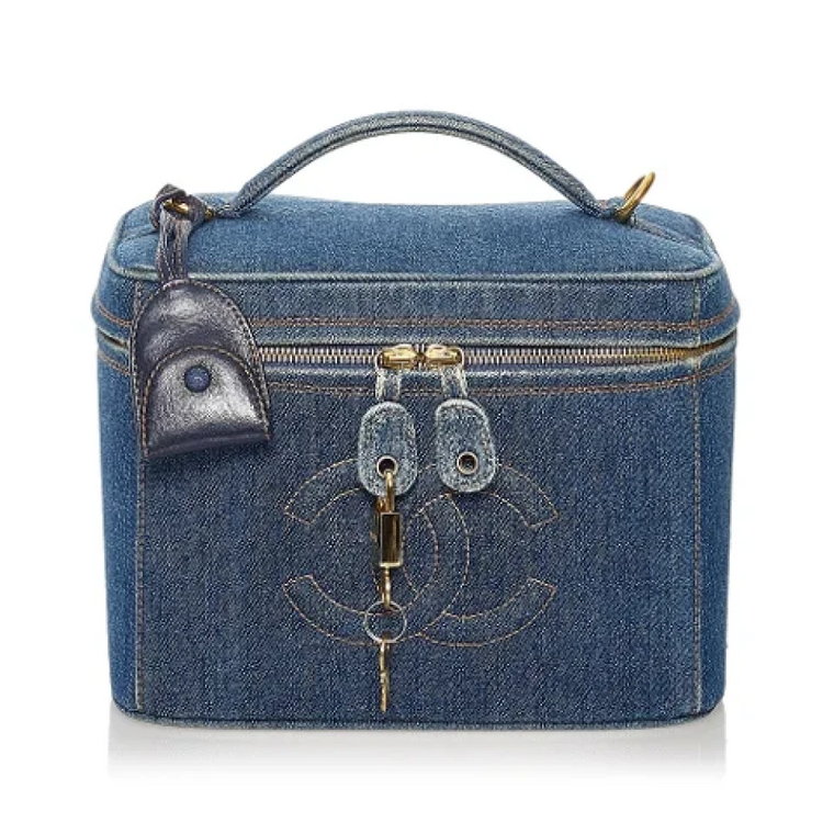 Niebieska torebka CC Vanity z dżinsu Chanel Vintage