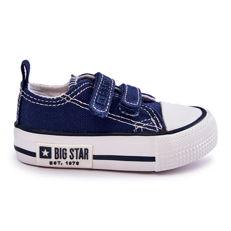 BIG STAR SHOES Dziecięce Materiałowe Trampki Na Rzep Big Star KK374075 Granatowe