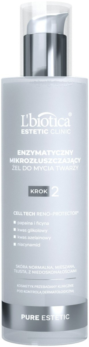 L'biotica Estetic Clinic Pure Estetic Enzymatyczny Mikrozłuszczający żel do mycia twarzy