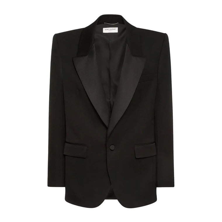 Wełniany Tuxedo Blazer Saint Laurent