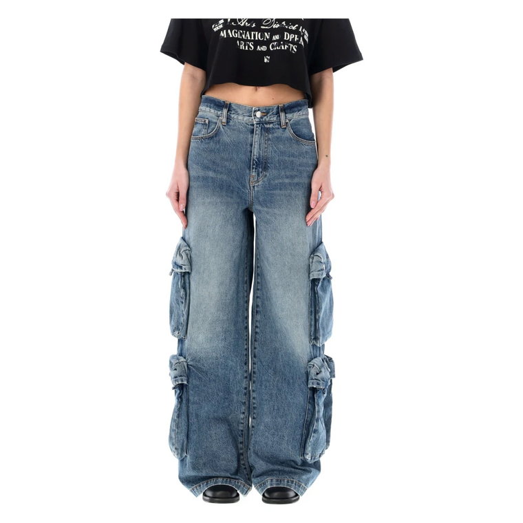 Baggy Cargo Jeans River Indigo Amiri