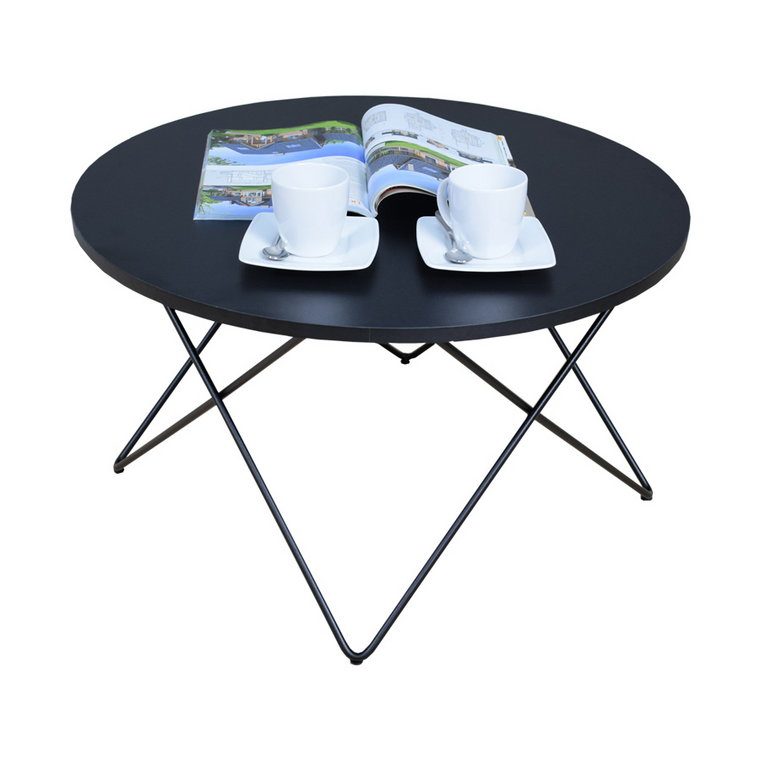Czarny okrągły stolik kawowy - Murilo 4X