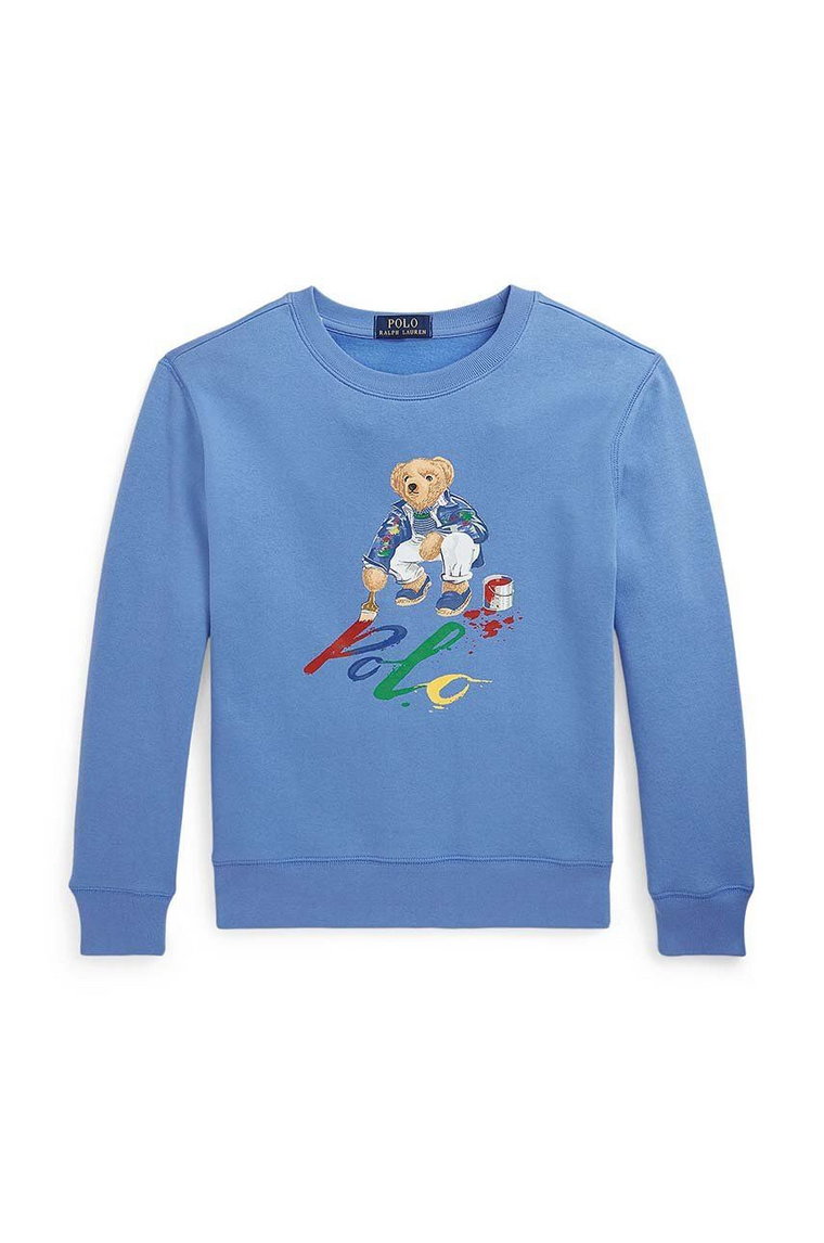 Polo Ralph Lauren bluza dziecięca kolor niebieski z nadrukiem