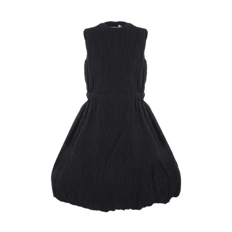 Czarna Zmarszczona Sukienka Bez Rękawów Noir Kei Ninomiya