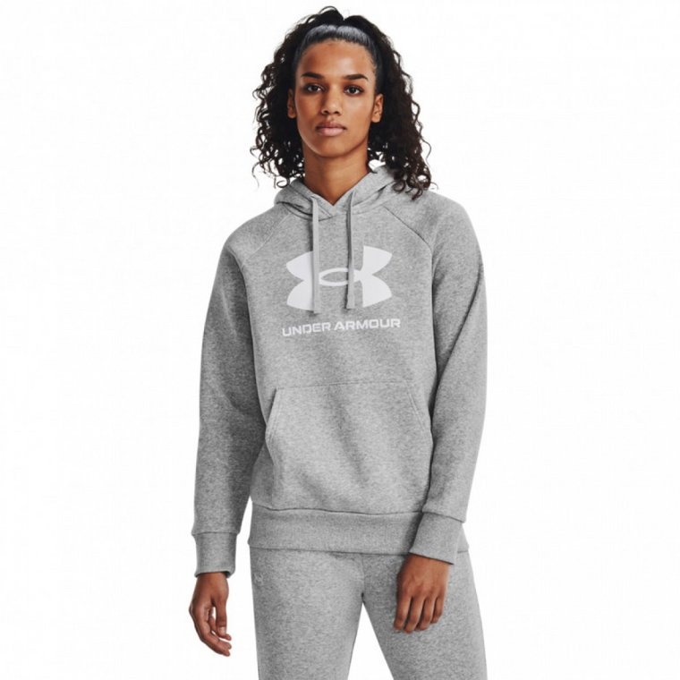 Damska bluza dresowa nierozpinana z kapturem Under Armour UA Rival Fleece Big Logo Hdy - szara