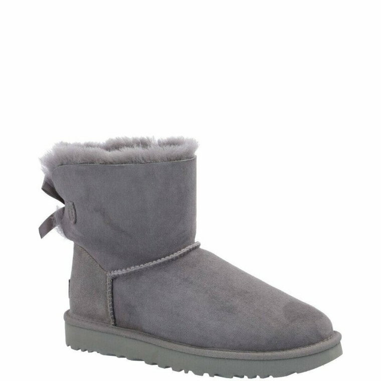 UGG Skórzane śniegowce mini bailey bow II | z dodatkiem wełny