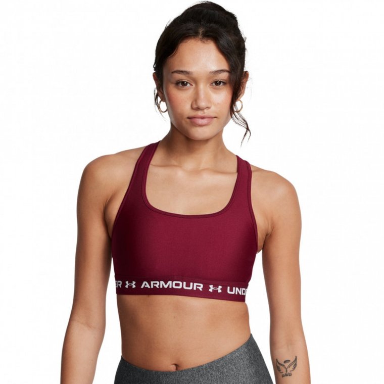 Biustonosz treningowy Under Armour Crossback Mid Bra - czerwony