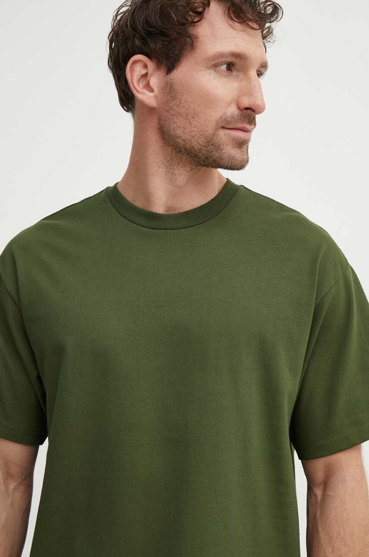 United Colors of Benetton t-shirt bawełniany męski kolor zielony gładki