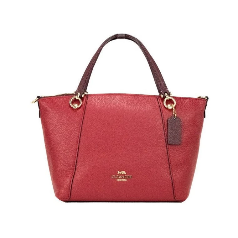 Colorblock Red Apple Pebbled Leather Satchel Torebka Coach