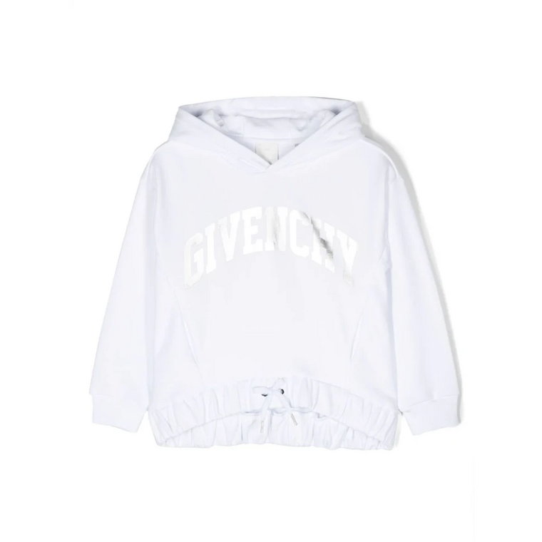 Biała Sweter dla Dzieci z Metalicznym Logo Givenchy