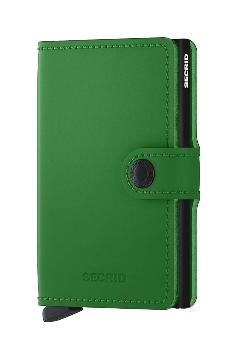 Secrid portfel skórzany Miniwallet Matte Bright Green kolor zielony