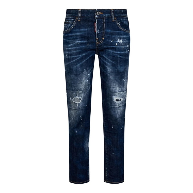 Niebieskie Spodnie Slim-fit z Designerskim Stylu Dsquared2