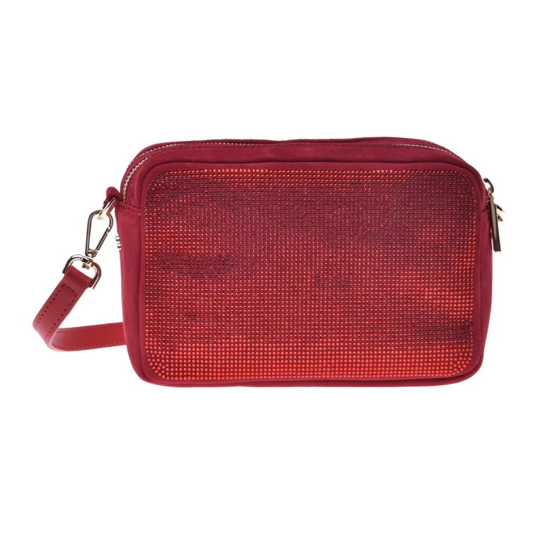 Handbag in red suede Baldinini