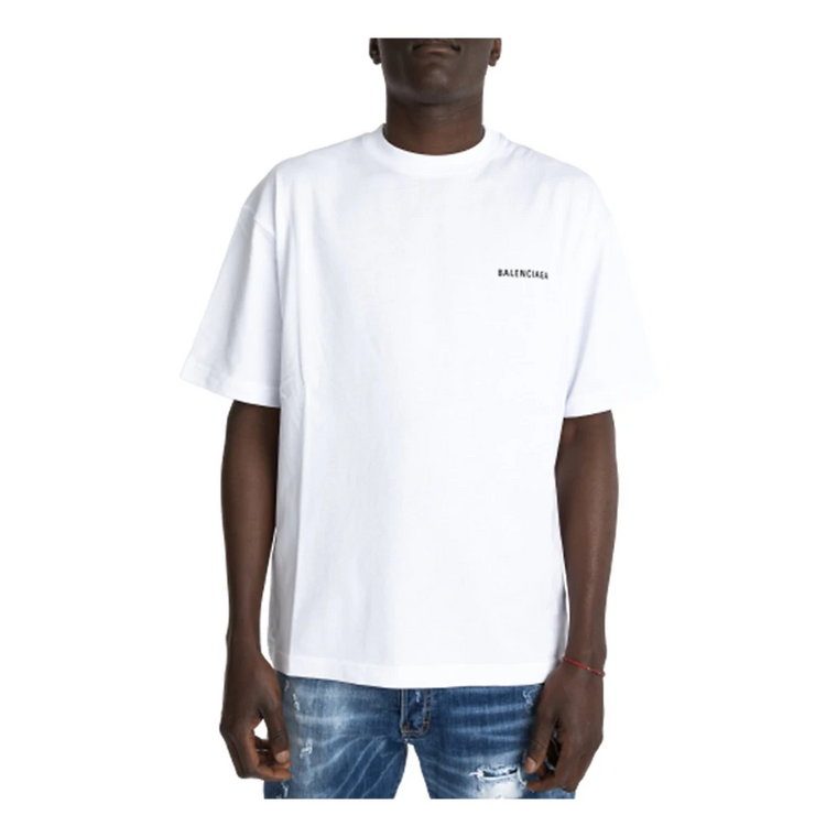 Biała Koszulka z Logo Kolekcja Balenciaga