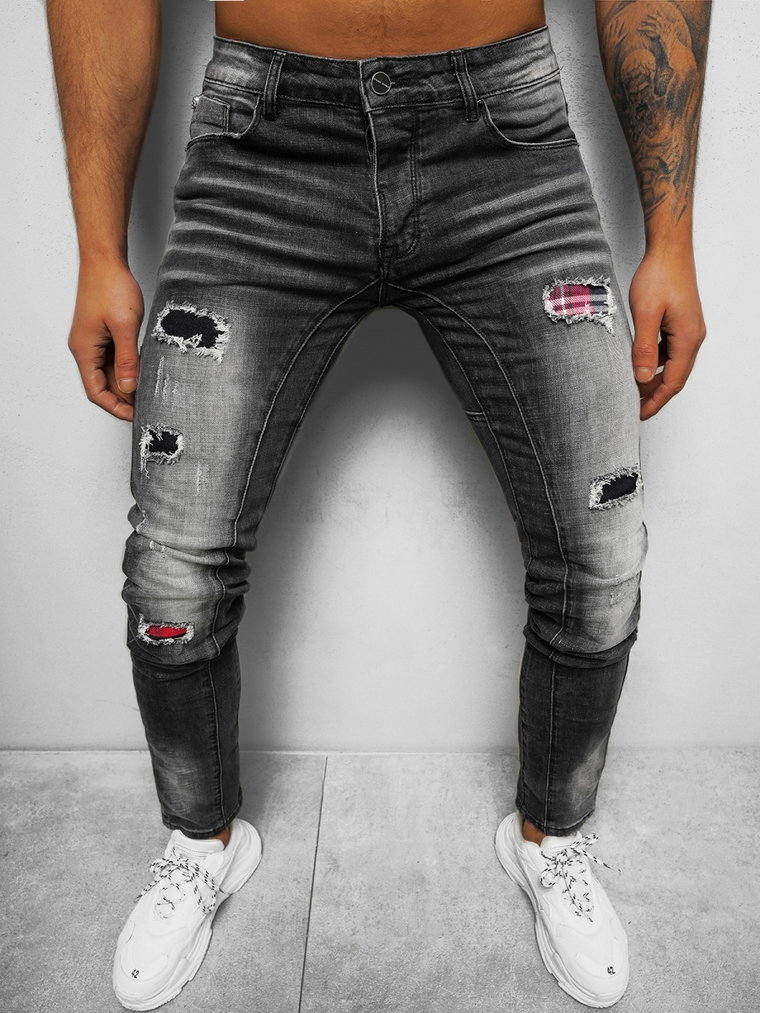 Spodnie jeansowe męskie czarne OZONEE NB/MP0050N