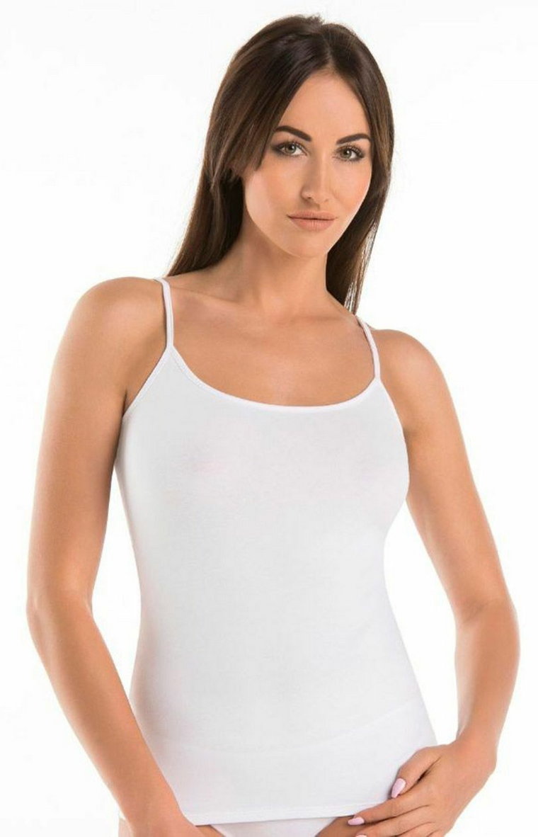 Koszulka bambusowa biały podkoszulek damski na ramiączkach Layla 5703, Kolor biały, Rozmiar 3XL, Teyli