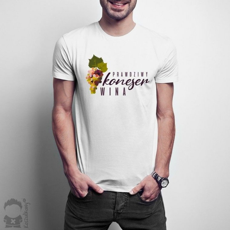 Prawdziwy koneser wina - męska koszulka z nadrukiem