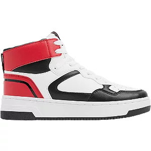 Biało-czarno-czerwone wysokie sneakersy graceland - Damskie - Kolor: Czarno-białe - Rozmiar: 38