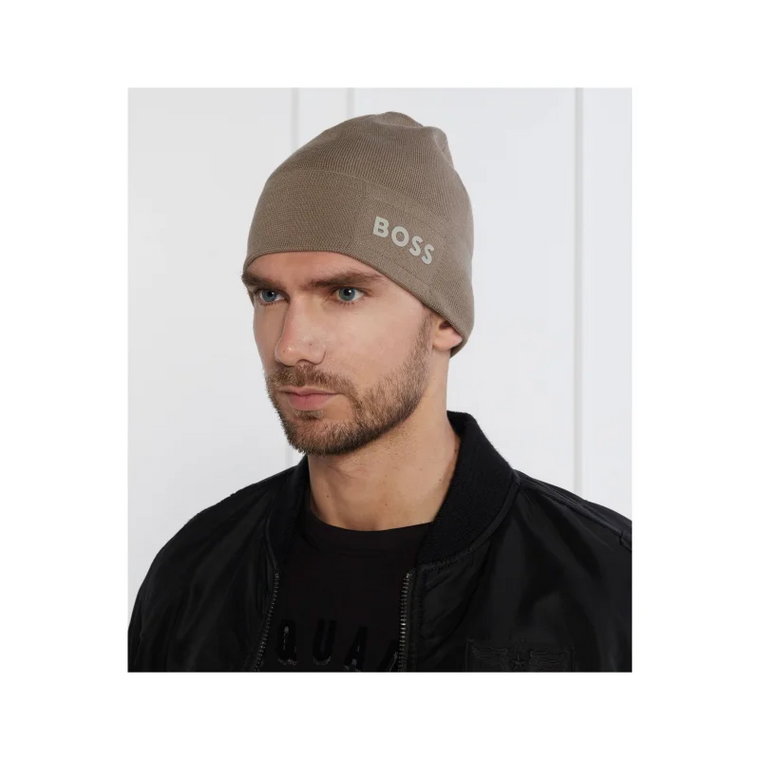 BOSS GREEN Czapka Aride_Beanie | z dodatkiem wełny