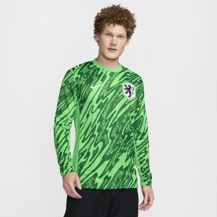 Męska koszulka piłkarska Nike Dri-FIT Holandia (drużyna damska) Stadium Goalkeeper 2024/25  replika - Zieleń