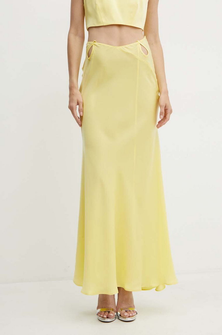 Bardot spódnica MARLI kolor żółty maxi rozkloszowana 59413SB