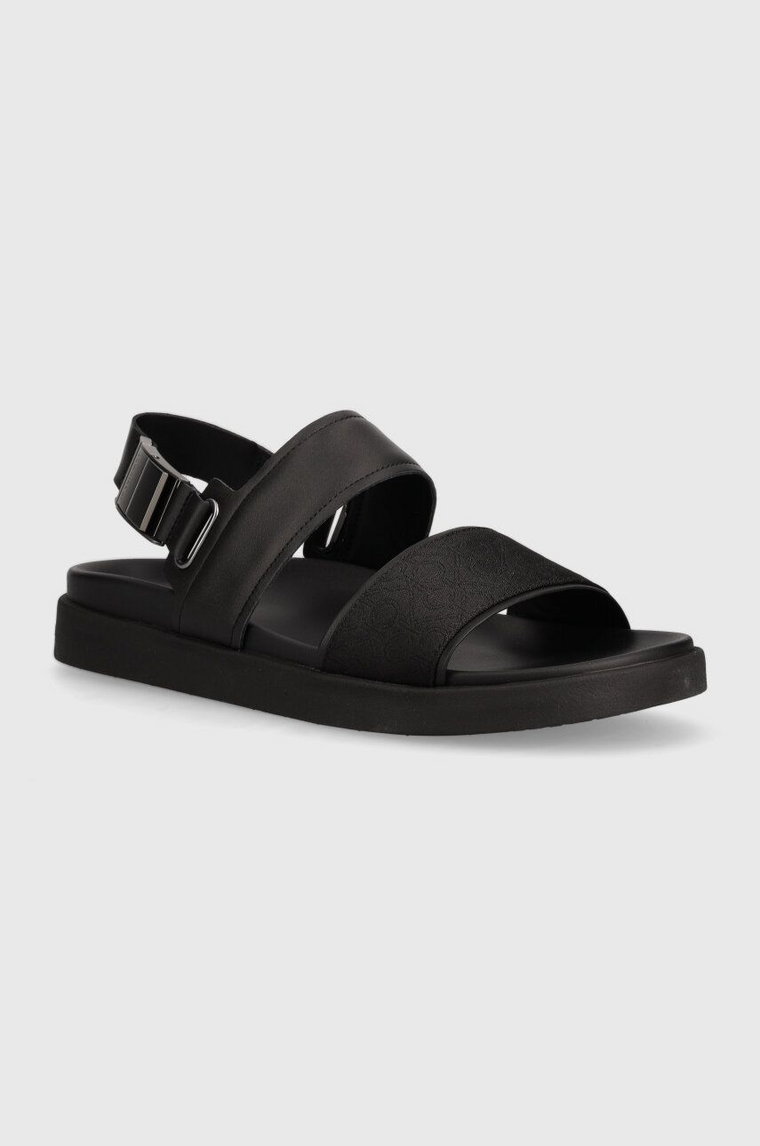 Calvin Klein sandały BACK STRAP SANDAL JAQ MONO IP męskie kolor czarny HM0HM01421