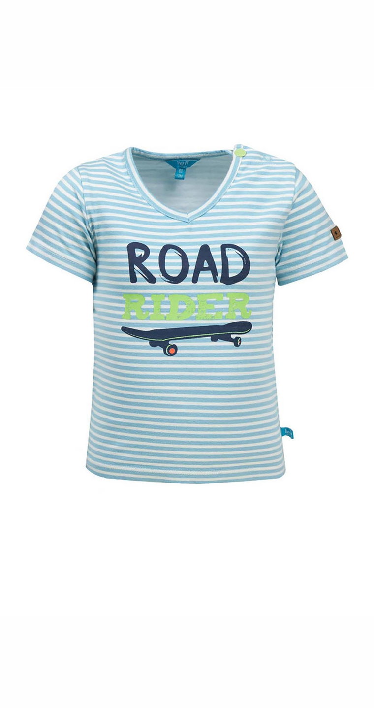 T-shirt chłopięcy niebieski w paski - Road Rider - Lief