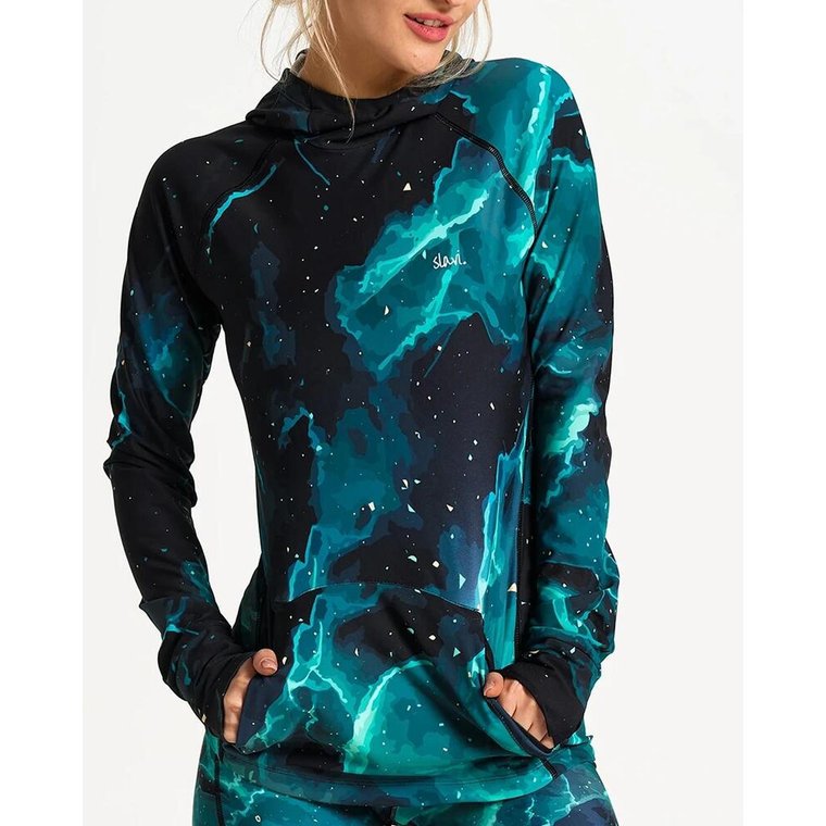 Bluza do biegania damska Galaxy z zamkami w kieszonce