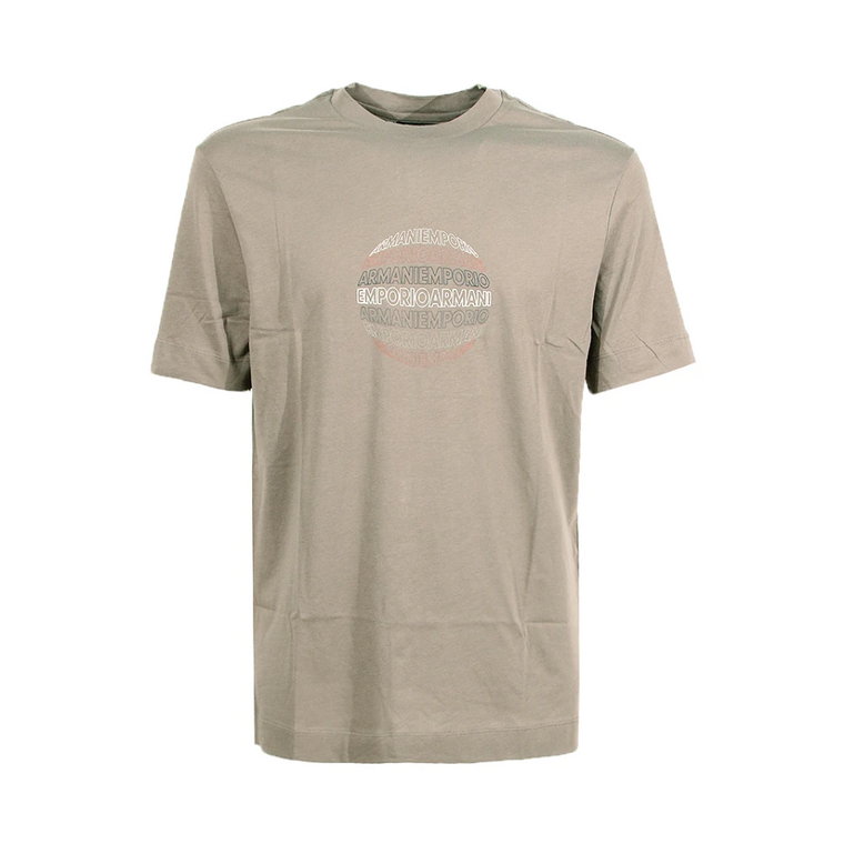 Mud Crew-neck T-shirt z Gumowym Nadrukiem Emporio Armani