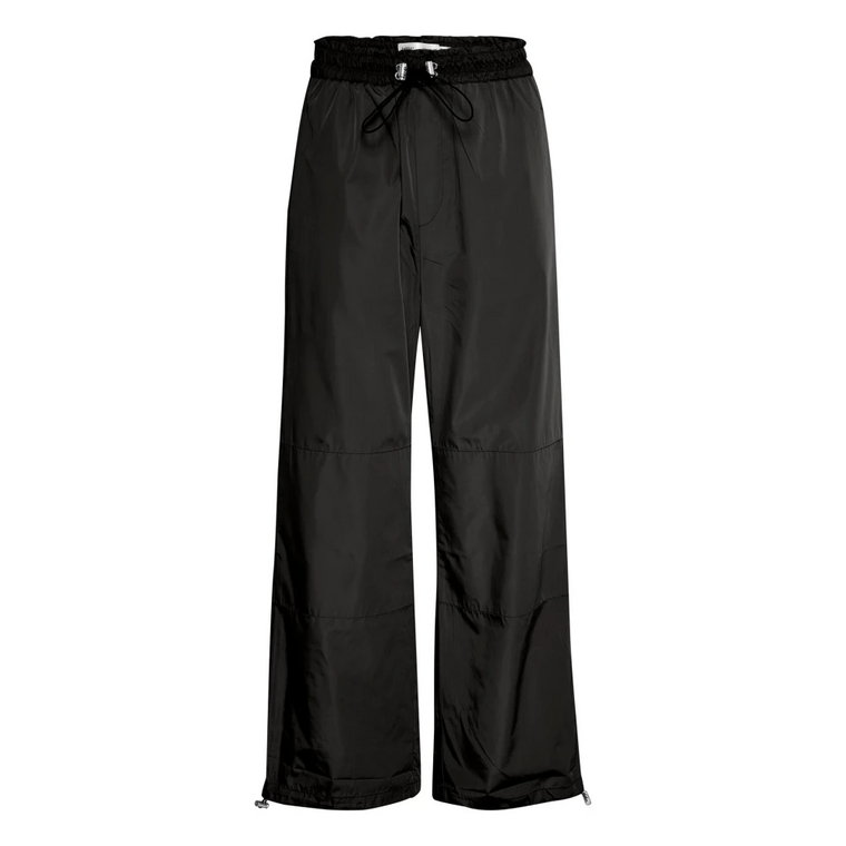 Luźne czarne spodnie z elastycznym pasem InWear