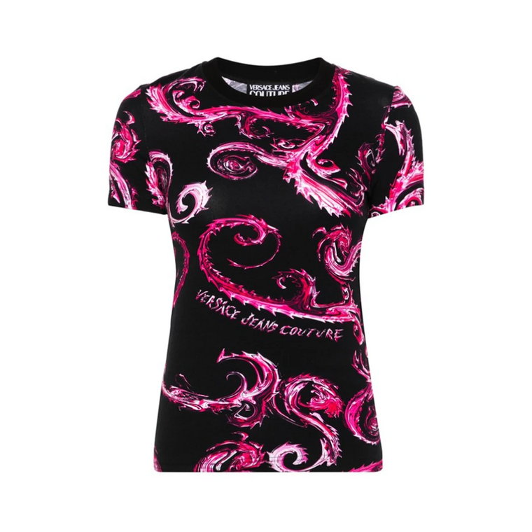 Koszulka Chromo Couture Czarny Fuchsia Print Versace Jeans Couture