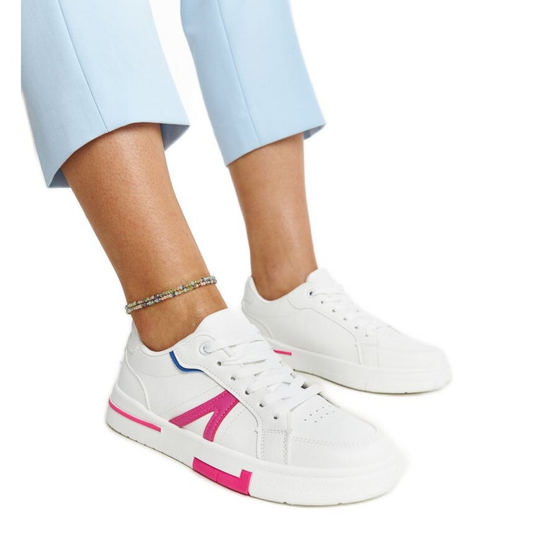 Białe sneakersy z kolorem Zorica