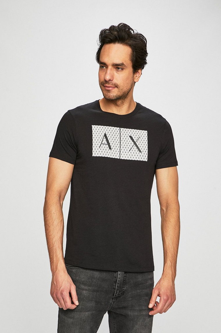 Armani Exchange t-shirt bawełniany kolor czarny z nadrukiem 8NZTCK Z8H4Z NOS