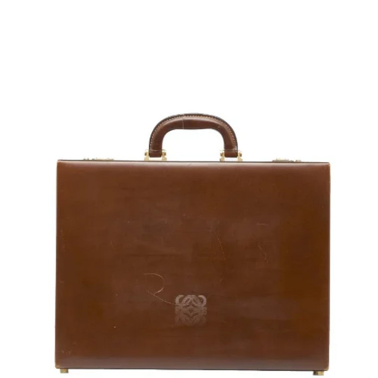 Pre-owned Leather briefcases Loewe Pre-owned