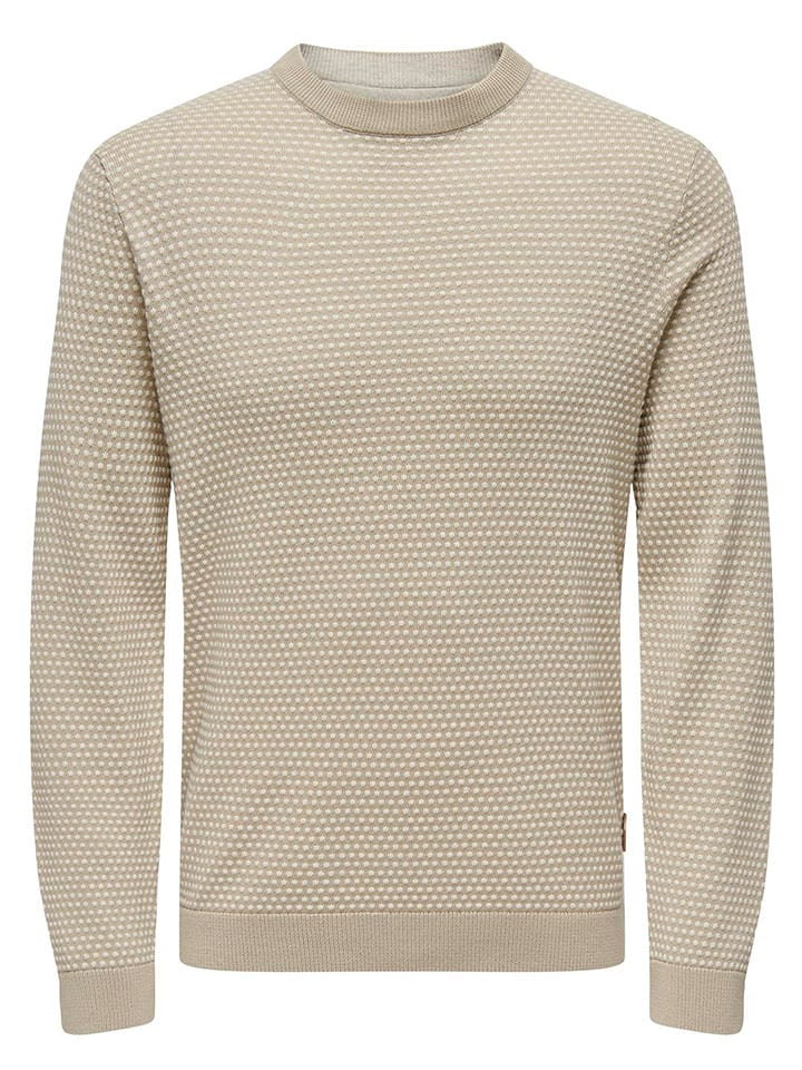 ONLY & SONS Sweter w kolorze beżowym